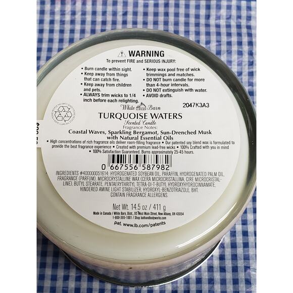 BBW Turquoise Waters Large 3 Wick Candle Home Fragrance Decor - Picture 2 of 2
